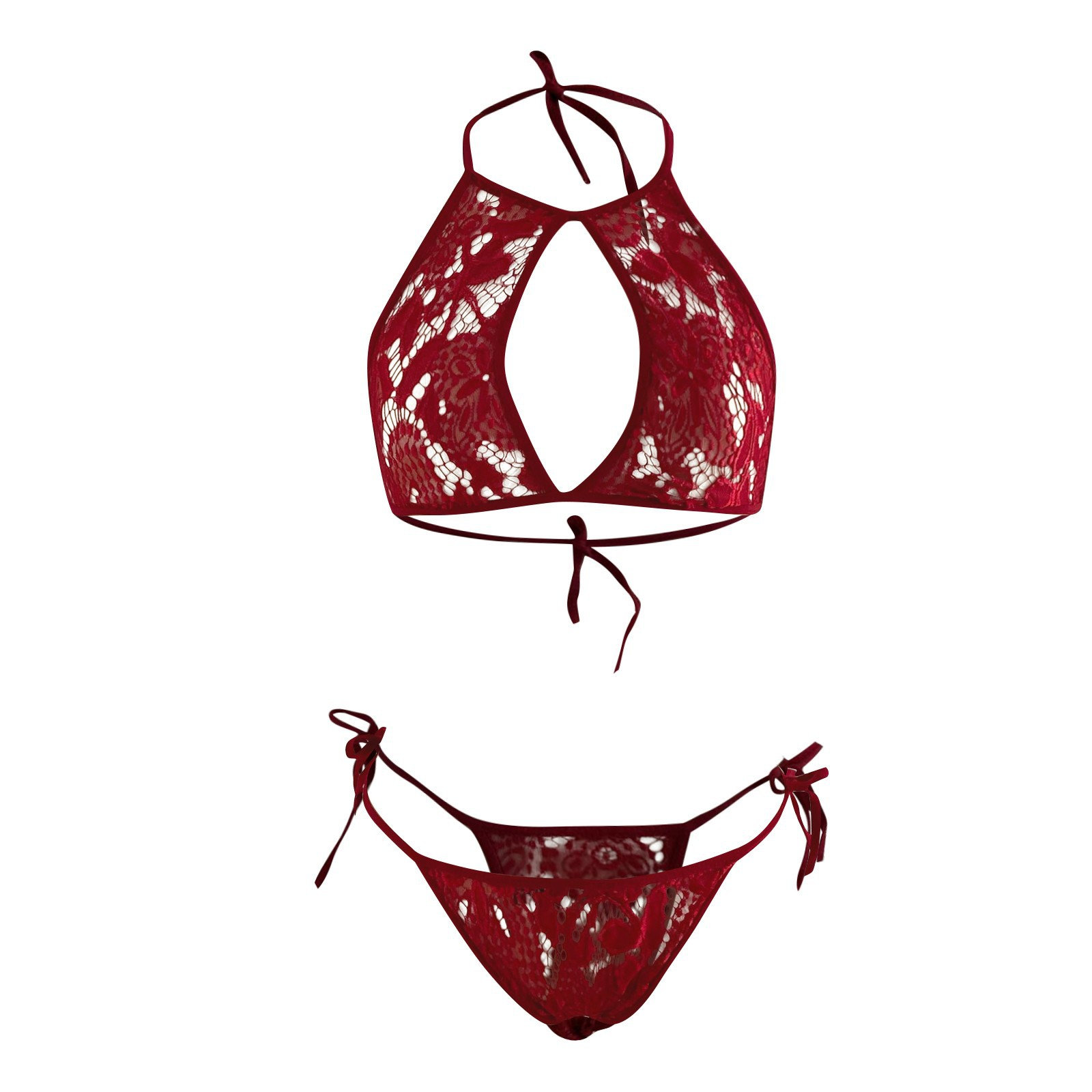 Sateileva "Midnight Blossom" 3-Piece Lingerie Set – Sheer Floral Embroidered Bra, Garter Belt & Thong
