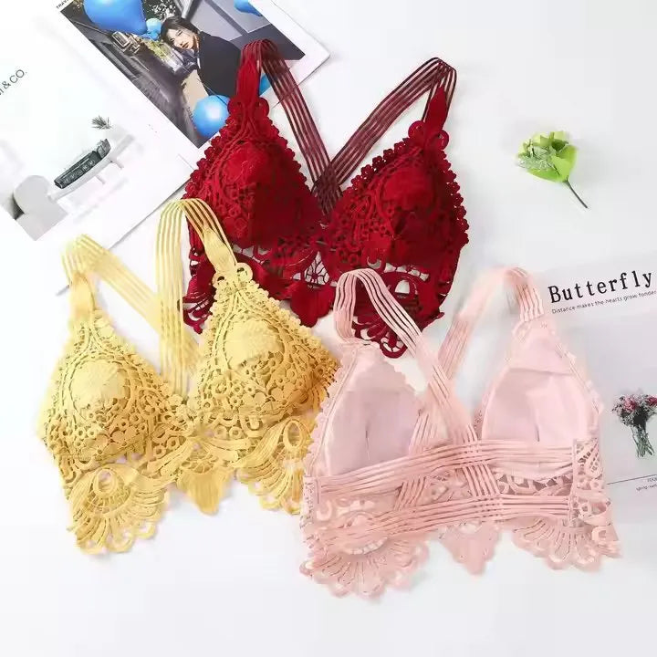 2021 New Style Back Wrapped Breast Small Sling Bra Underwear Lace Women’s Sexy Bra for Girl