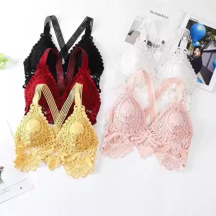 2021 New Style Back Wrapped Breast Small Sling Bra Underwear Lace Women’s Sexy Bra for Girl