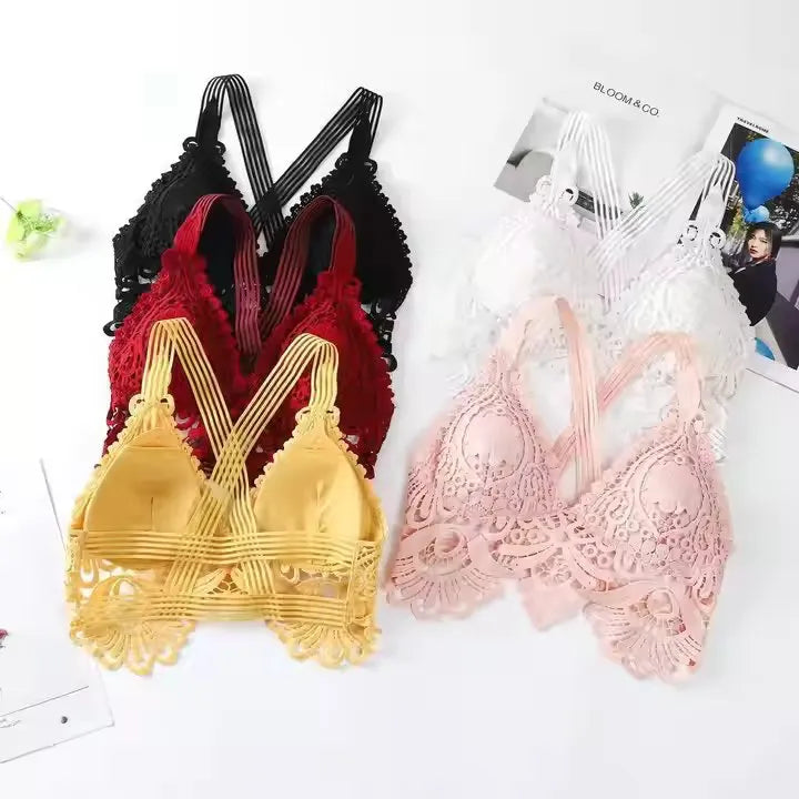 2021 New Style Back Wrapped Breast Small Sling Bra Underwear Lace Women’s Sexy Bra for Girl
