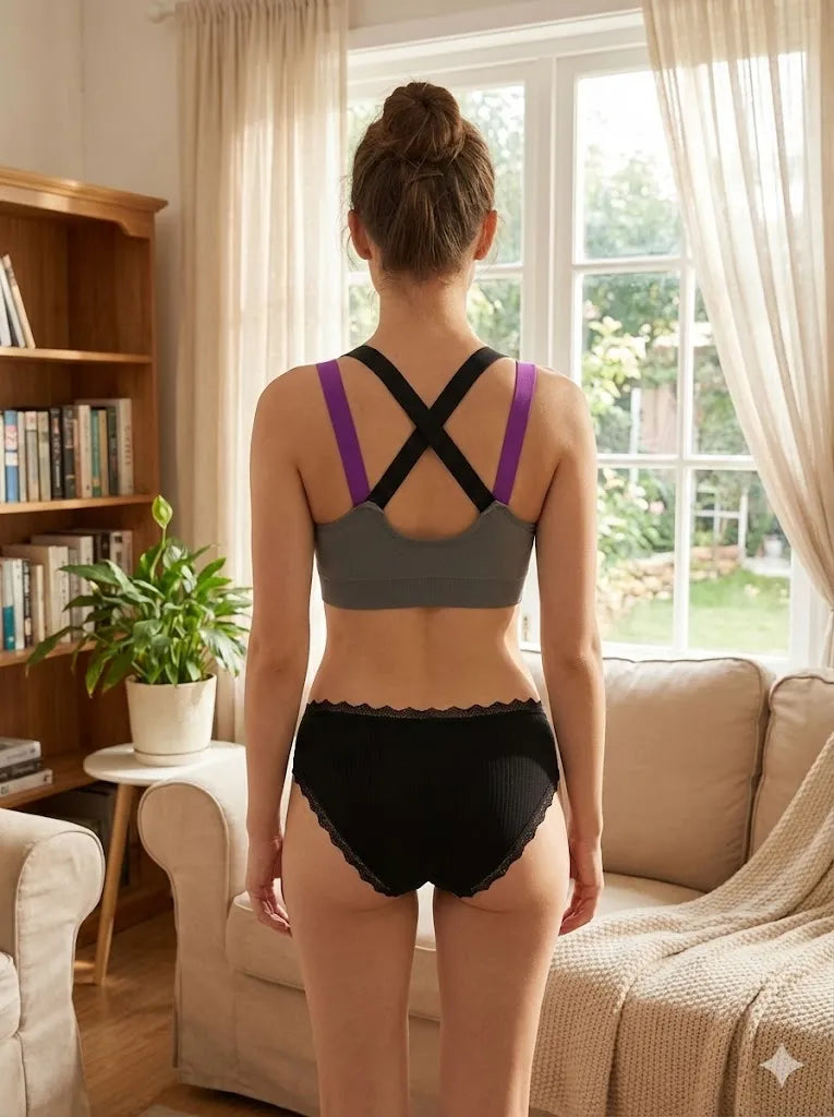 Women's Seamless Racerback Sports Bra – Medium Support Yoga Top