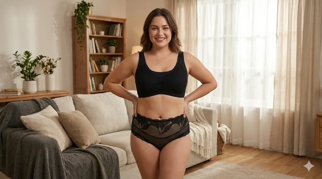 Women’s Black Cable Knit Sports Bra – Wireless High-Comfort Support