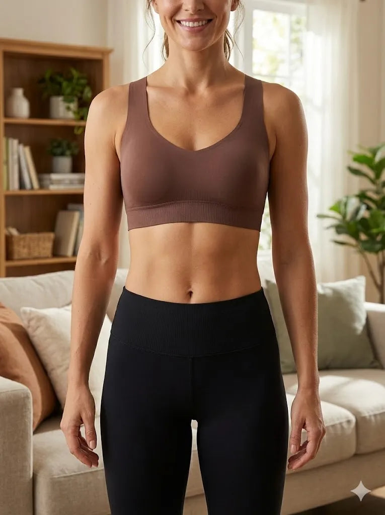 Siteileva Seamless Cloud-Soft Sports Bra | Wireless Padded Support for Yoga & Gym