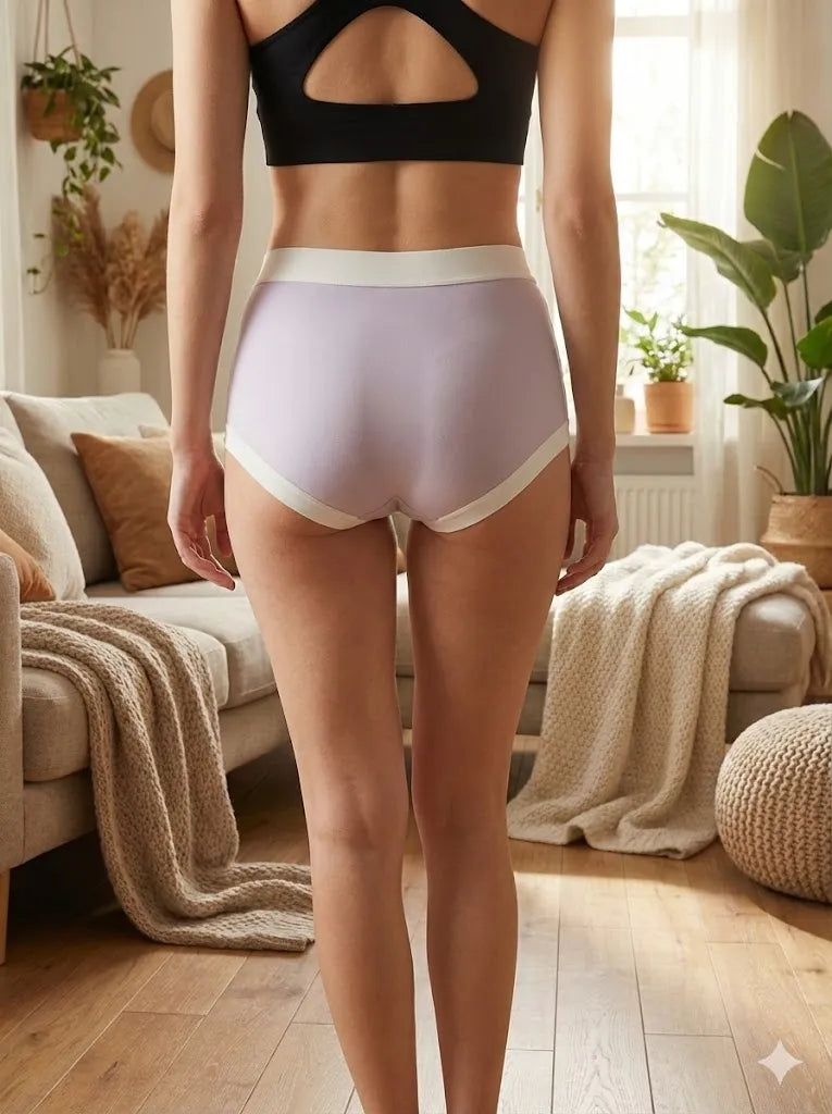 Sateileva Pack of 5 Women's High-Waisted seamless  Underwear Breathable Activewear Briefs with Wide Elastic Waistband & Full Coverage – Soft Multipack Panties