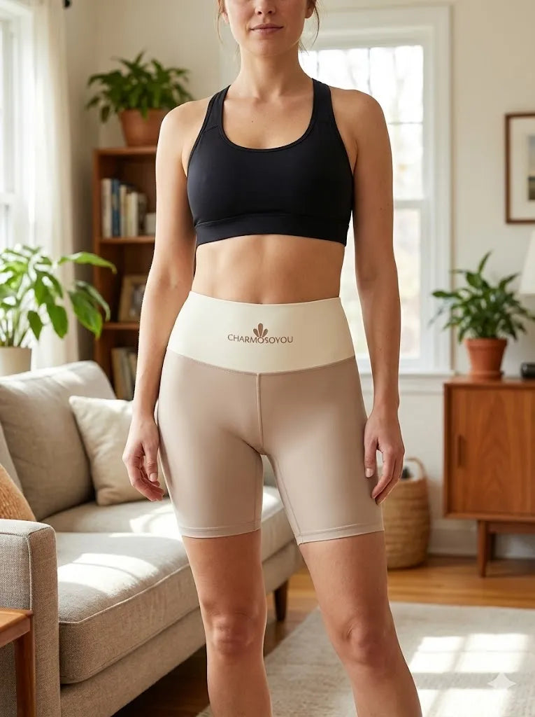 Charmosoyou High-Waisted Biker/cycling Shorts | Compression Yoga Shorts with Tummy Control