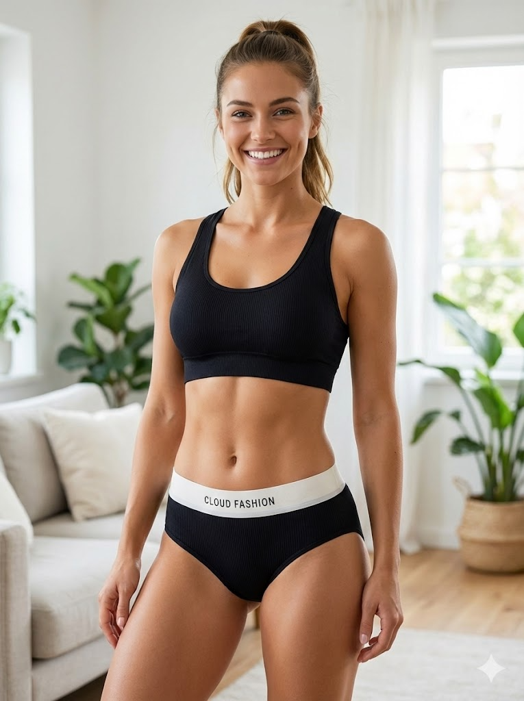 Sateileva pack of 3 Cloud Fashion Women's Activewear Panties– Breathable Sports Briefs with Wide Elastic Waistband