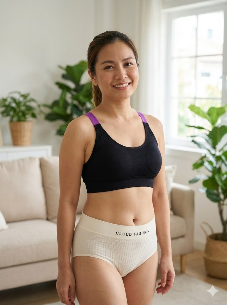 Sateileva pack of 3 Cloud Fashion Women's Activewear Panties– Breathable Sports Briefs with Wide Elastic Waistband