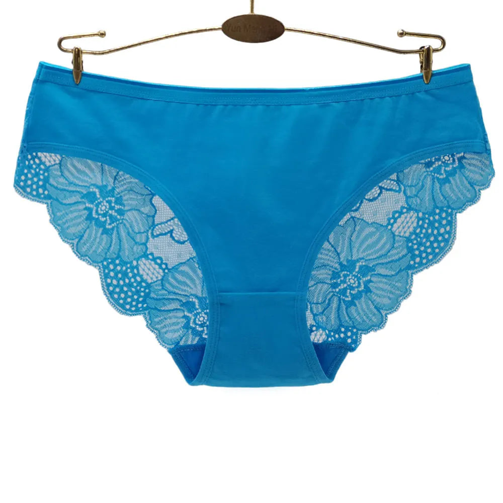 Sateileva set of (3 and 6 ) Women's Soft Cotton Floral Lace Briefs – Breathable Mid-Rise Comfort Panties