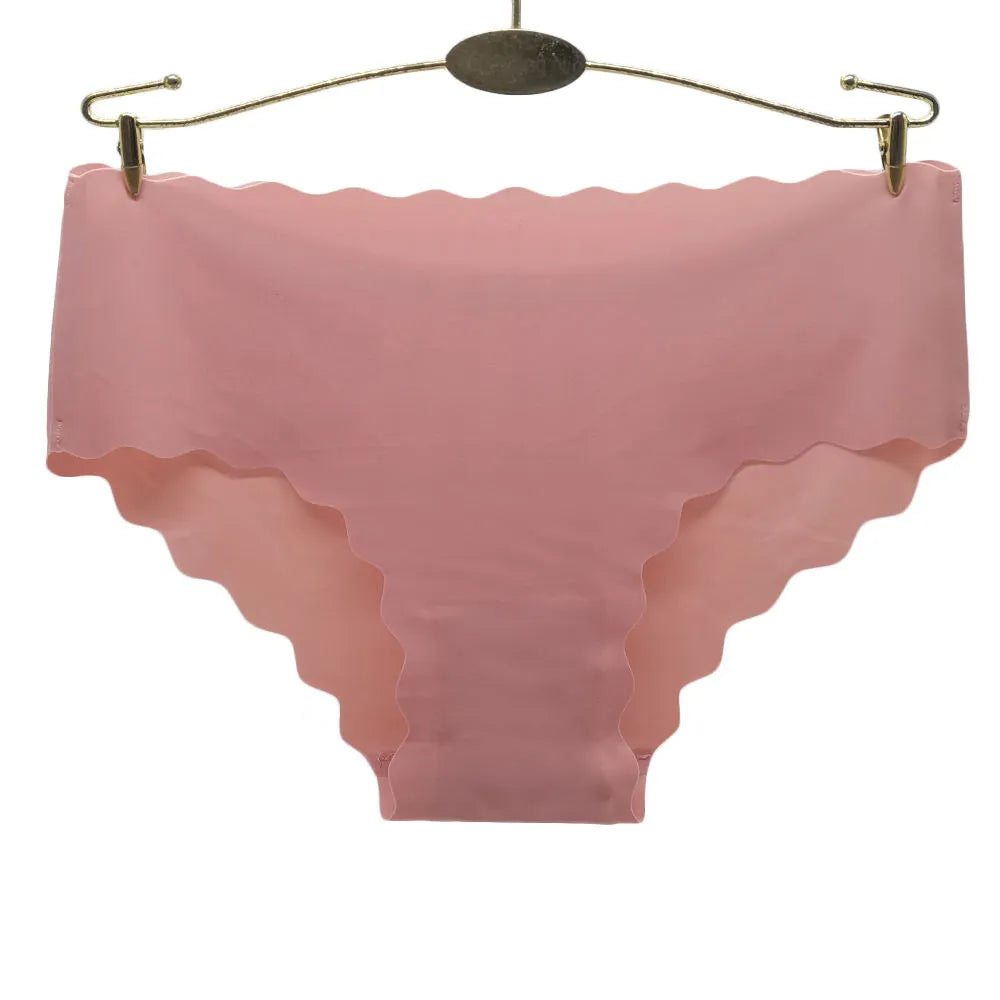 Sateileva set of (3 and 6) Women’s Seamless Scalloped Edged Panties - Laser Cut No-Show Invisible Briefs