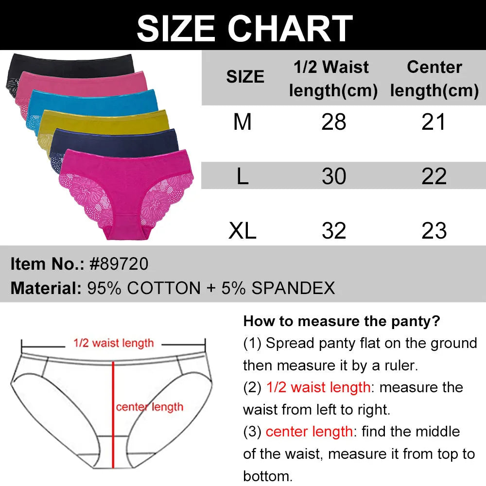 Sateileva set of (3 and 6 ) Women's Soft Cotton Floral Lace Briefs – Breathable Mid-Rise Comfort Panties