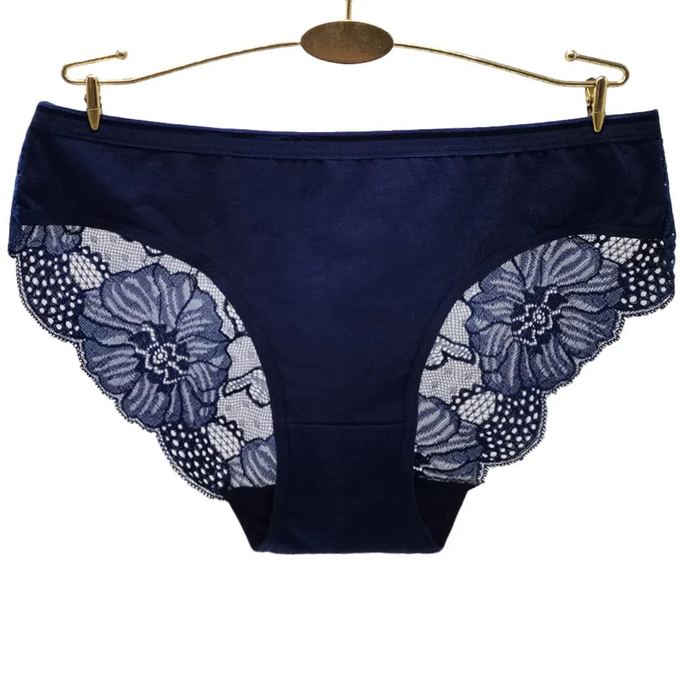 Sateileva set of (3 and 6 ) Women's Soft Cotton Floral Lace Briefs – Breathable Mid-Rise Comfort Panties