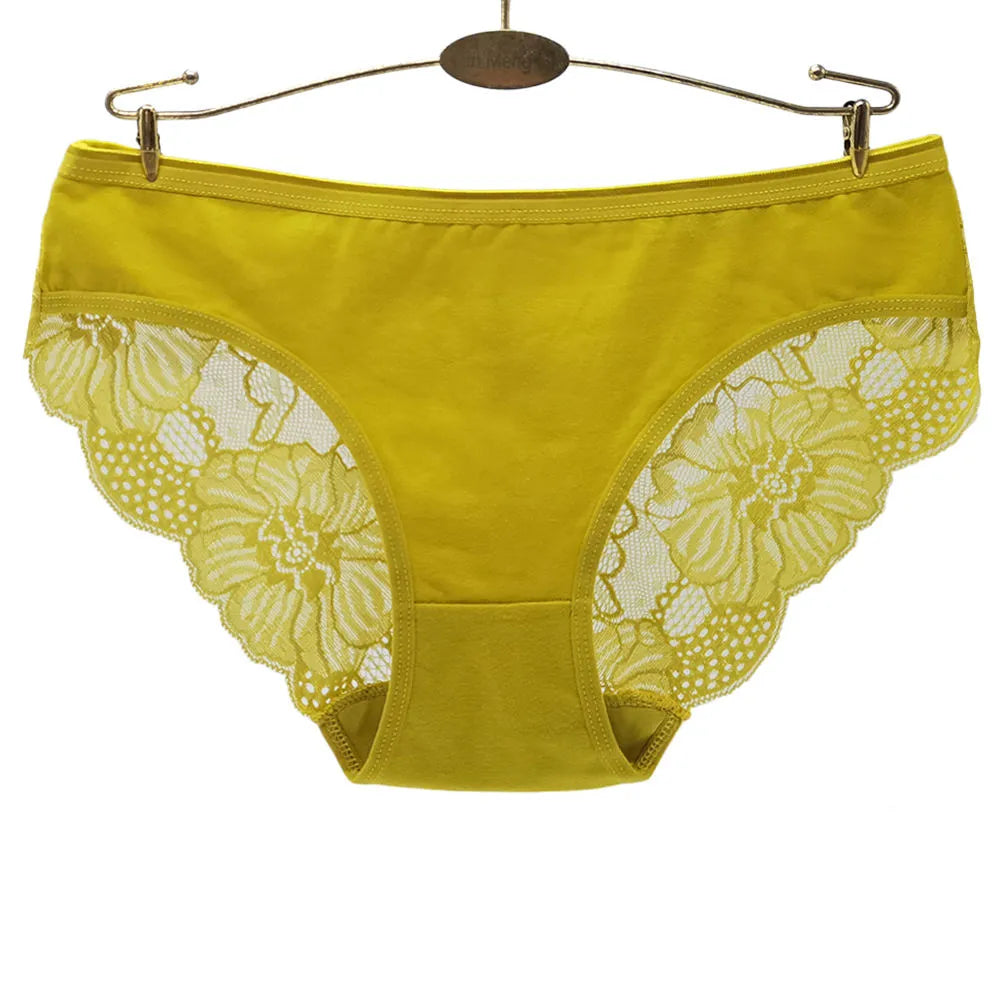 Sateileva set of (3 and 6 ) Women's Soft Cotton Floral Lace Briefs – Breathable Mid-Rise Comfort Panties