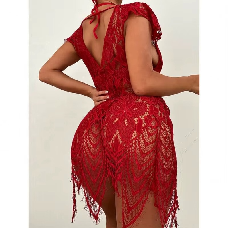Sateileva Sexy Lace Three-point Erotic Lingerie See-through Temptation Erotic Suit