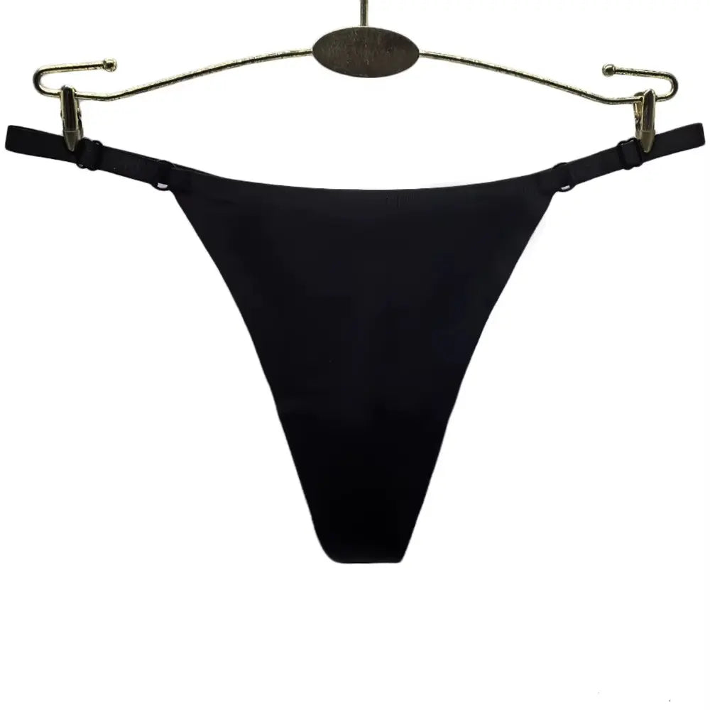 Sateileva (set of 3 and 6) Sexy Adjustable Side Strap Thongs for Women - No-Show Seamless G-String, Soft Polyamide Elastane Blend, Multi-Color
